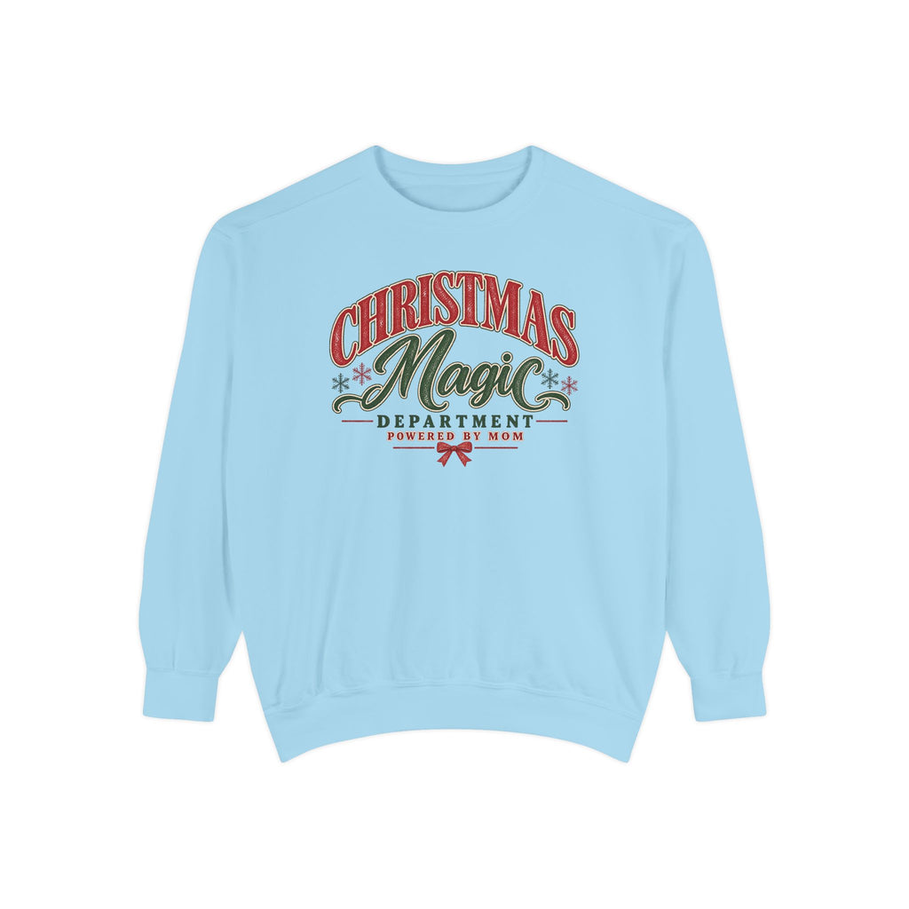 Christmas Magic Department Sweatshirt | Comfort Colors Christmas Crewneck | Mom Christmas Sweatshirt