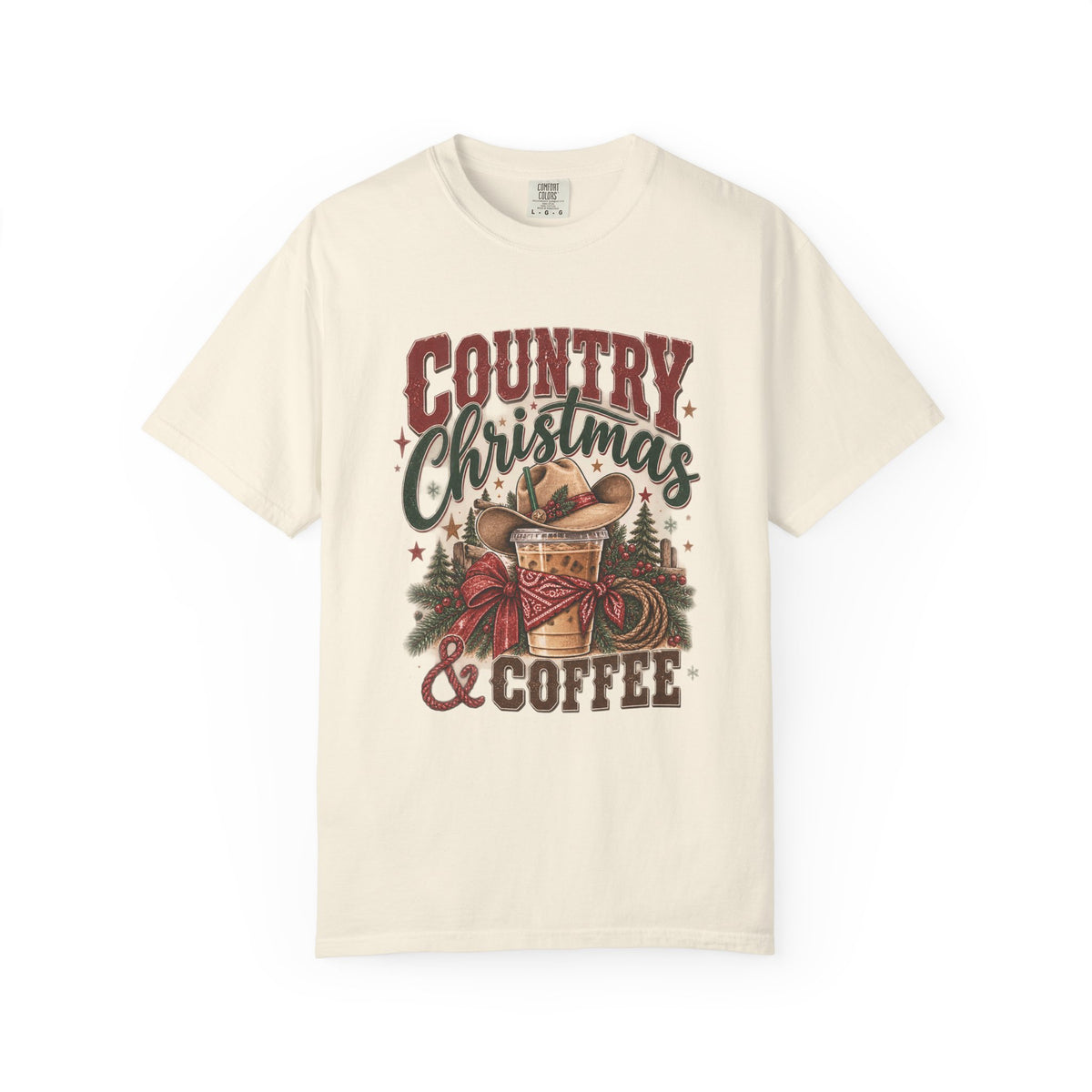 Country Christmas & Coffee | Western Christmas Graphic Tee