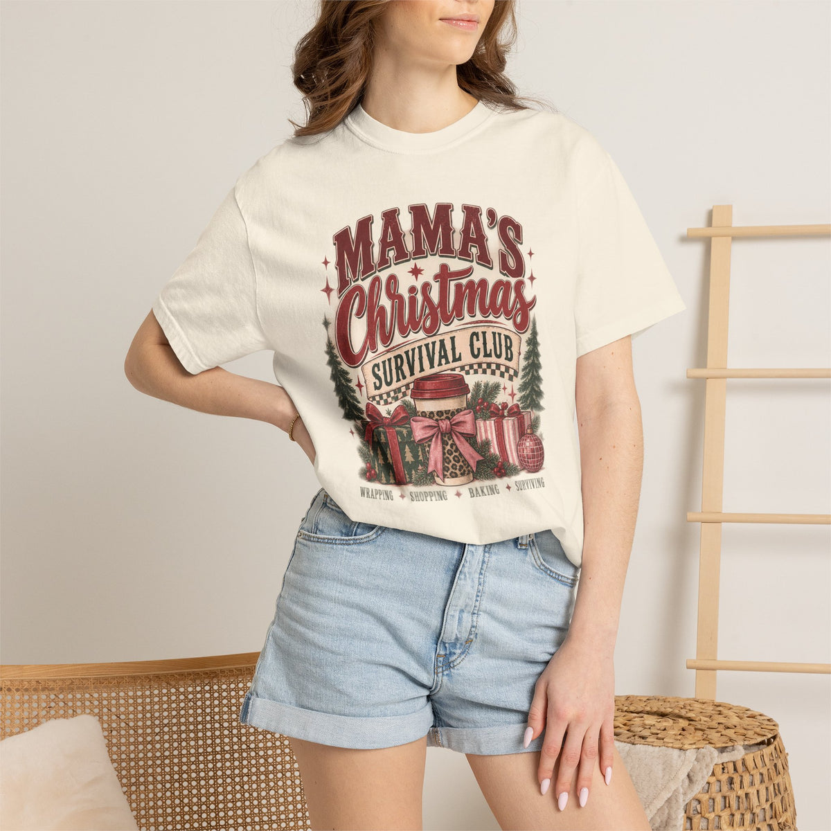 Mama's Christmas Survival Club | Vintage Christmas Graphic Tee