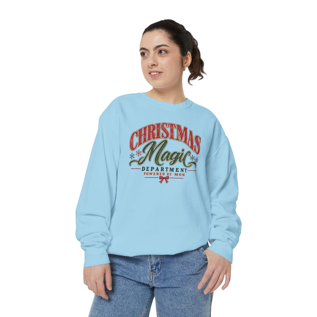 Christmas Magic Department Sweatshirt | Comfort Colors Christmas Crewneck | Mom Christmas Sweatshirt