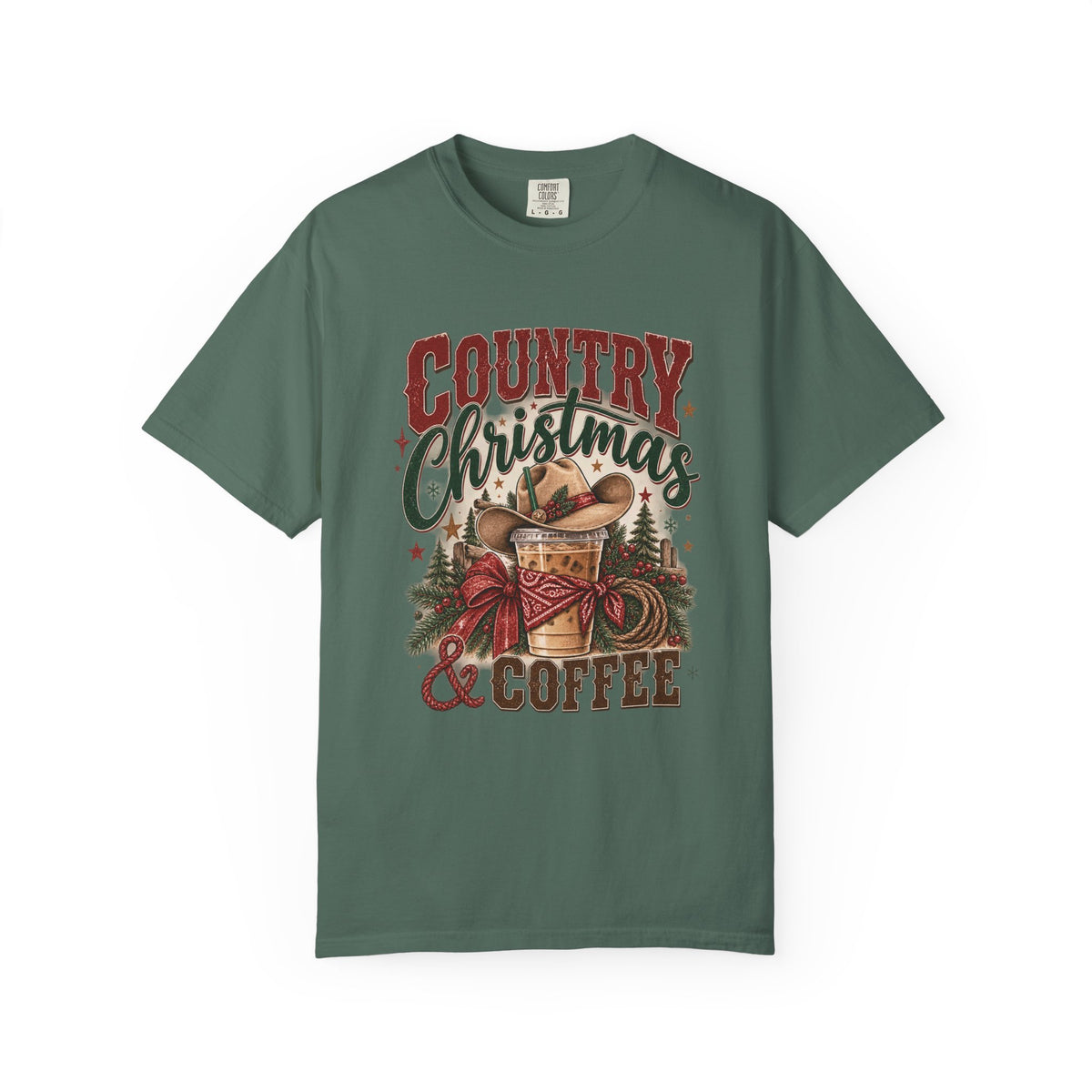 Country Christmas & Coffee | Western Christmas Graphic Tee