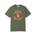 Wild & Western T-Shirt — Rustic Cow Skull Floral Graphic Tee