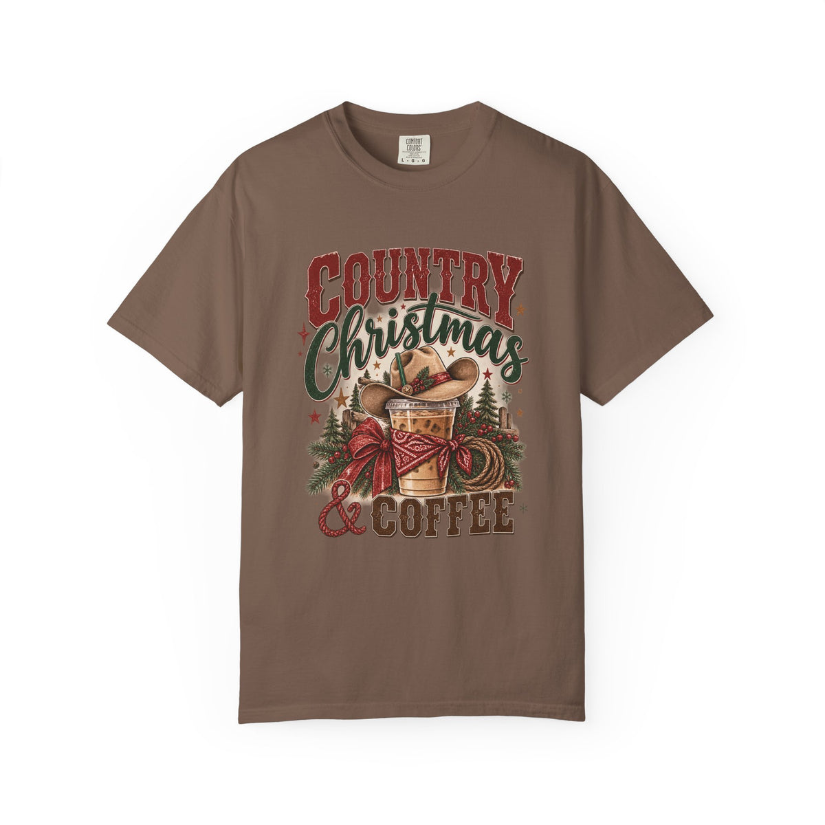 Country Christmas & Coffee | Western Christmas Graphic Tee