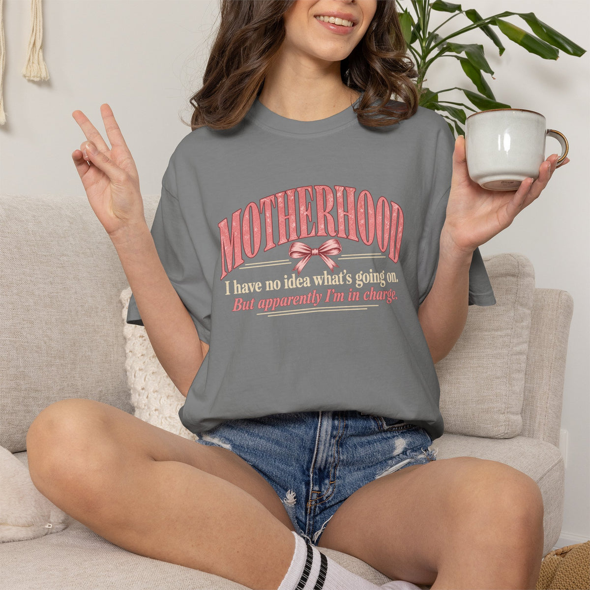 Motherhood T-Shirt | Funny Mom Comfort Colors Tee | Vintage Mom Shirt