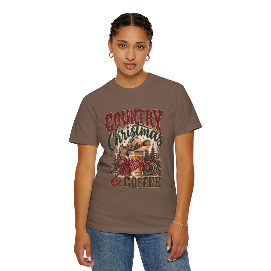 Country Christmas & Coffee | Western Christmas Graphic Tee
