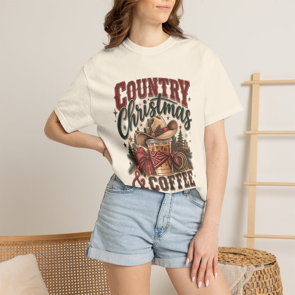Country Christmas & Coffee | Western Christmas Graphic Tee