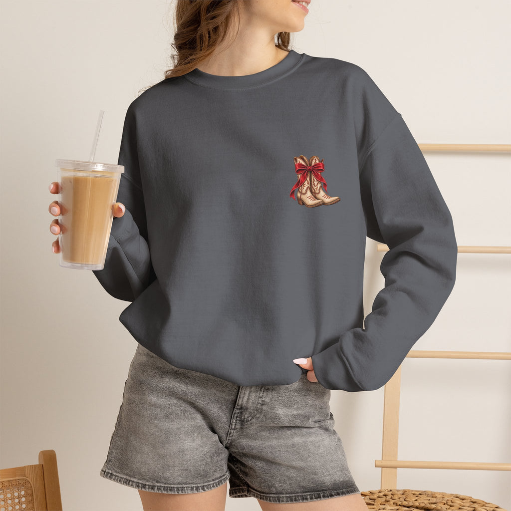 Western Christmas Sweatshirt | December 25th Cowboy Boots Crewneck