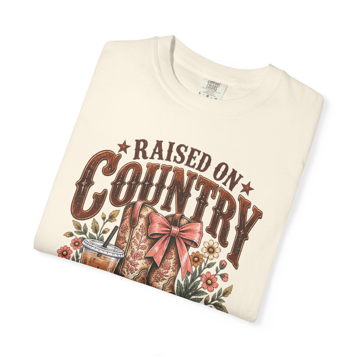 Raised on Country & Caffeine T-Shirt | Western Comfort Colors Tee